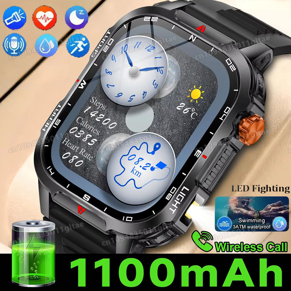 Phase Esports & Gaming Festival - ساعة ذكية عسكرية للرجال للاستخدام الخارجي